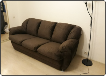 Фото обтяжки пышного дивана