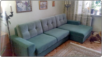 Перетяжка угловых диванов в Казани